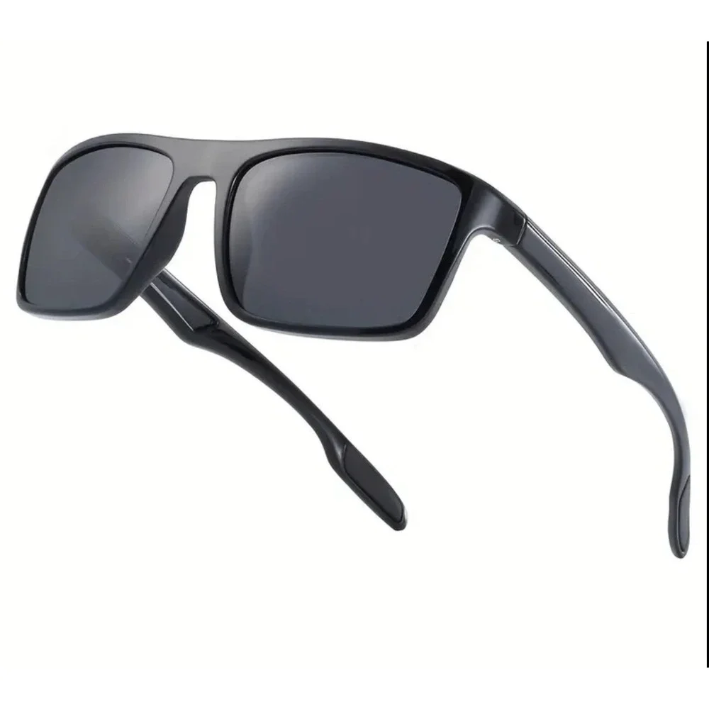 Men's Dark Black Frame Sunglasses Square Fashion Sun Glasses Polarized Light New